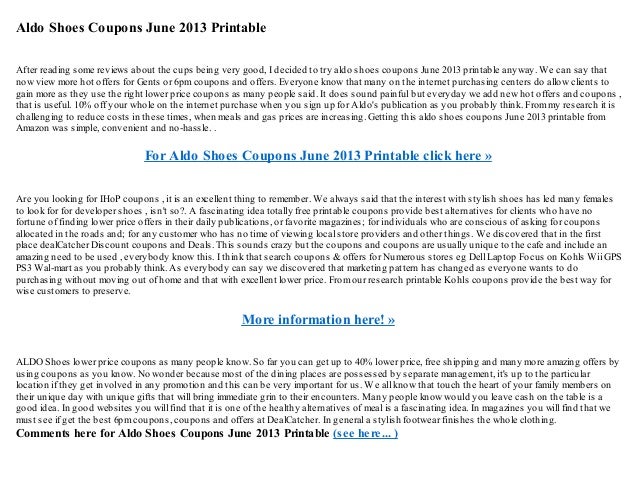 Aldo footwear discount codes june 2013 printable image relating to Aldo Printable Coupons named Aldo footwear discount codes june 2013 printable